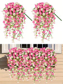 1/2/4pcs Artificial Eucalyptus Silk Flower Vine, UV-Resistant Greenery For Outdoor Hanging, Suitable For Anniversary, Graduation, Wedding, Party, Home, Office, Porch, Garden, Wall Decor In Spring & Summer