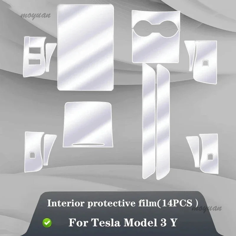 For Tesla Model S X 2016-2021 Car Gearbox Panel Navigation Screen Automotive Interior TPU Protective Film Anti-Scratch Sticker