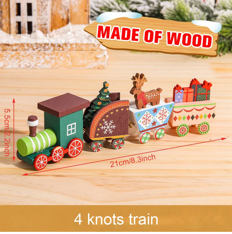 Wooden/Plastic Train Christmas Ornament Merry Christmas Decoration For Home 2024 Xmas Gifts Noel Natal Navidad New Year 2025