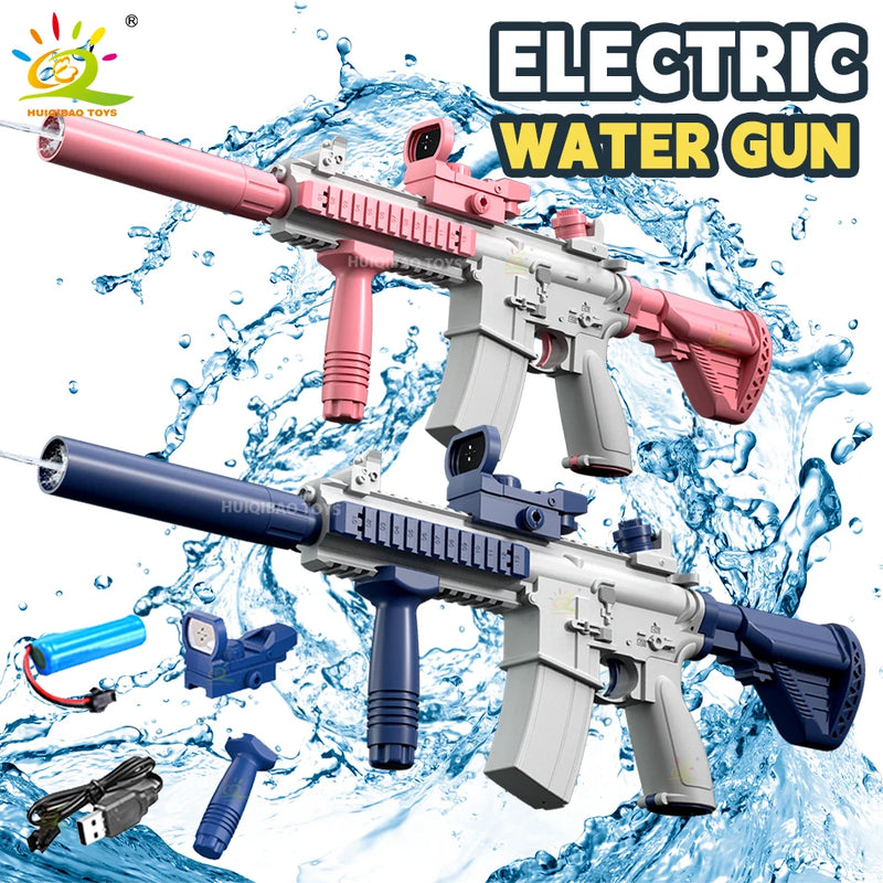 Kids M416 Auto Electric Water Gun Waters Fight Firing Pistol Toy Summer Outdoor Beach Shooting Game Children's Toys Boys Gifts