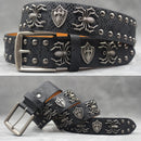 Rivet PU  Leather men's belt Fashion alloy belts Buckle luxury brand jeans belts for men business belt female belt