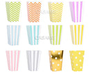 6/12/18 Pcs Mixed Pink Stripe Wave Dot Paper Popcorn Boxes Bag Birthday Pop Corn Candy Sanck Favor Bags Movie Party Tableware