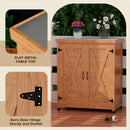 Potting Bench with Storage Cabinet and Metal Table Top for Outdoor Patio,Outdoor Work Station Table, Versatile Use