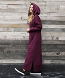 Hoodies Dress For Women Fashion 2025 Hem Lace-up Midi Robe Hooded Long Dress Autumn Winter Warm Casual Loose Sweatshirt Vestidos