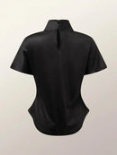 2024 New Arrivals Summer Short Sleeves Floral Printed Basics T-Shirt Women Fashion Slim Fit High-Neck Casual Tops