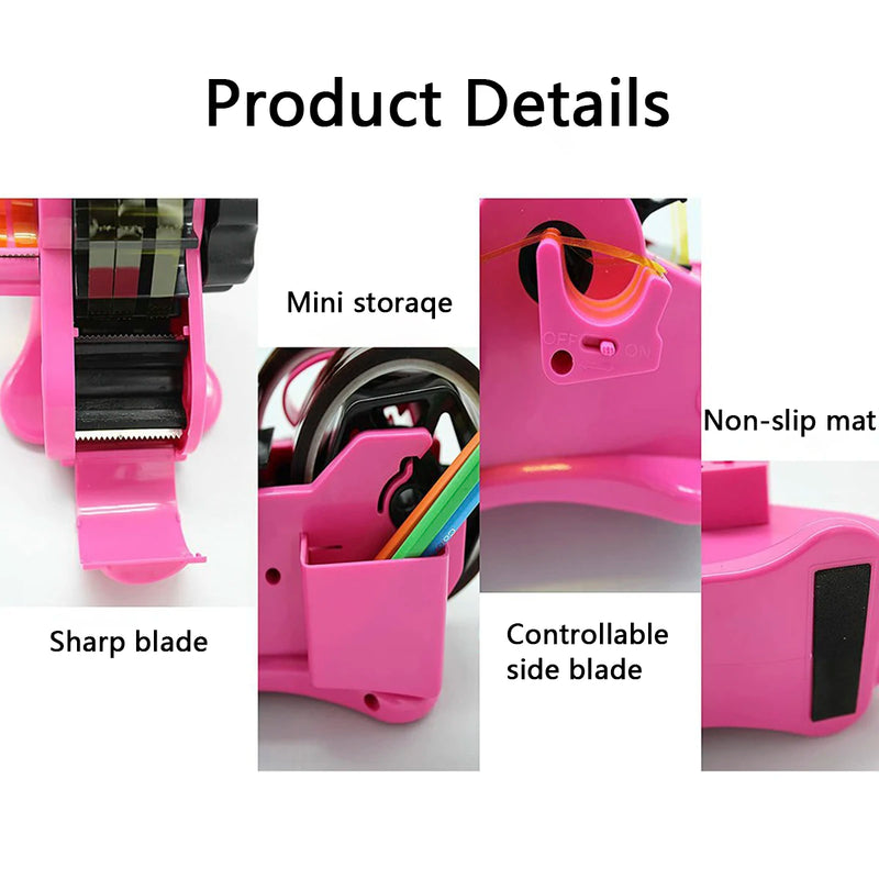 Semi-Automatic Tape Dispenser Multi-roll Cutting Reusable Thermal Tape Dispenser with Compartment for Thermal Transfer Tape