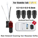 For Bambu P1P/X1C  Hotend Kit Hardened Steel Nozzle for Bambulab P1s Upgrade Hotend With Fan Complete for Bambu Lab X1 Carbon