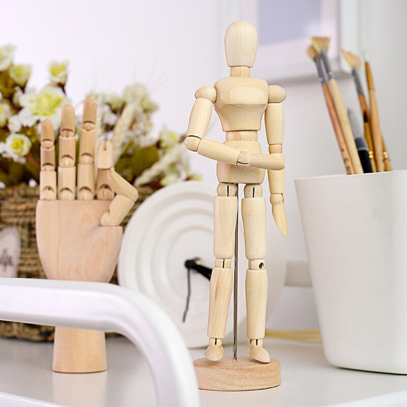 Drawing Sketch Mannequin Model Movable Limbs Wooden Hand Body Draw Action Toys Figures Home Decoration Artist Model Jointed Doll