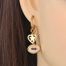 Lokaer Vintage Perlensternaugen Charm Ohrringe für Damen Wasserdicht Edelstahl Zirkonia Kristall Creolen Schmuck серьги E23226