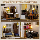 Magic House Building Set Home Decor with LED Light,Owens House Blocks Model Room Decoration Gift for Adults (1877PCS)