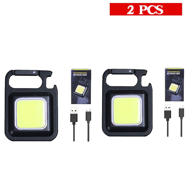 Portable Rechargeable LED Flashlight Keychain Light Torch Lantern 4 Lighting Modes Work Light Camping Light Mini Led Flashlight