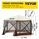 The Hex Haven | 12ft Pop-Up Camping Gazebo with 6-Sided Canopy Shelter