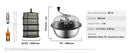 SucceBuy Leaf Bowl Trimmer 16"19"24" Trimmer Bowl Manual Bud Trimmer with Stainless-Steel Blades for Twisted Spin Cut Clear Dome