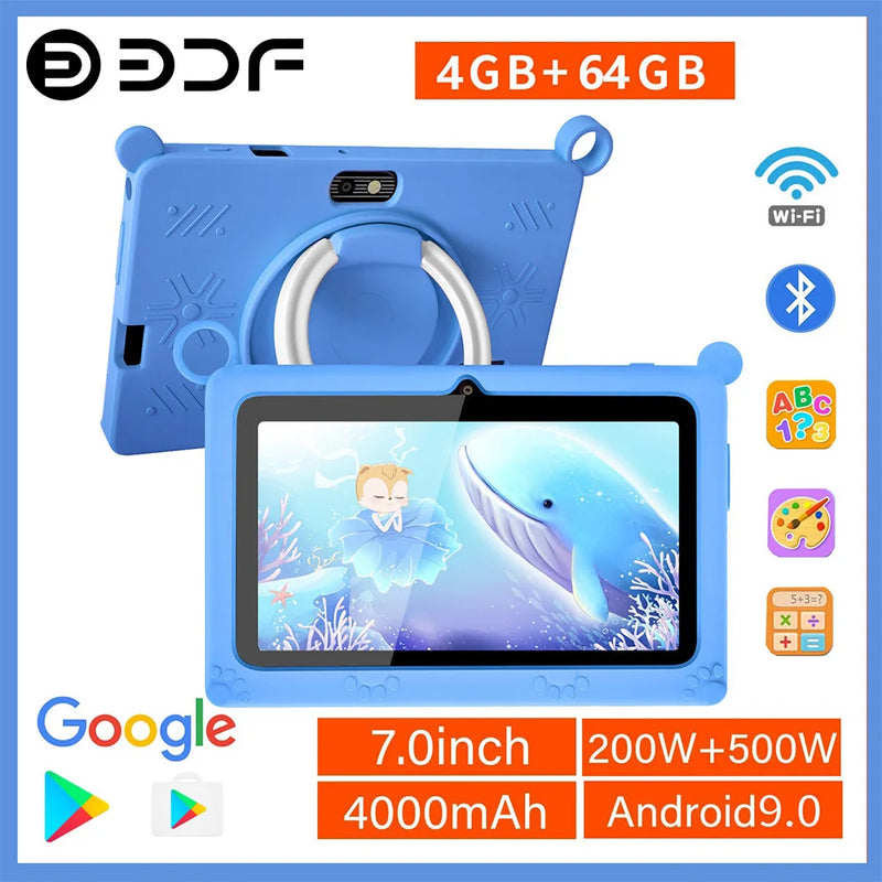 New 7 Inch Google Tablet For Children Quad Core 4GB RAM 64GB ROM 5G WiFi Dual Cameras Kids Tablets Learning Education Android9.0