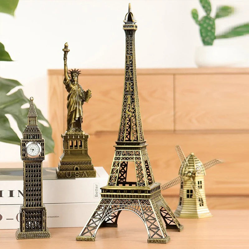 Bronze Paris Eiffel Tower Metal Crafts Home Decoration Accessories Figurine Statue Model Souvenir Home Interior Design