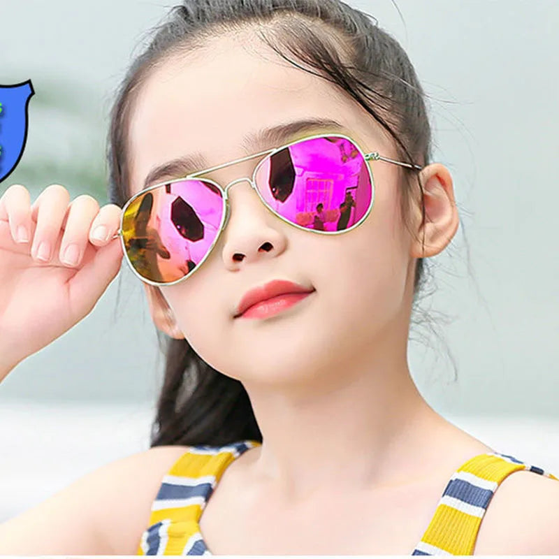 New Children's Polarized Sunglasses Kids Outdoor Sports Cycling Sun Glasses Girls Boys Pilot Metal Eyewear UV400 Glasses