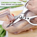 1pc Multi-Purpose Stainless Steel Kitchen Shears - Heavy-Duty Poultry Scissors with Comfortable Aluminum Alloy Grip for Food Pre