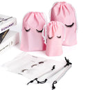 20 Stück wiederverwendbare Wimpernverlängerung Kosmetiktasche aus Kunststoff mit Kordelzug für Wimpernzubehör, Lippenstift, Reisebeutel, Schönheitssalon, Make-up-Werkzeuge