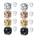Fashion Magnetic Stud Earring Men Women Shining Magnet Ear Studs Zircon Stone Ear Clip Non-piercing Earrings Jewelry Accessories