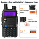 2pc Baofeng 5RX 5W Multi-Band Amateur Radio Repeater AM Aviation Band 1800mAh 128CH Portable Handheld Two-Way Radio