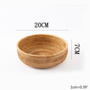 Hand-woven Rattan Wicker Basket Fruit Tea Snack Bread Basket Cosmetic Rectangular Storage Box Household Kitchen Supplies
