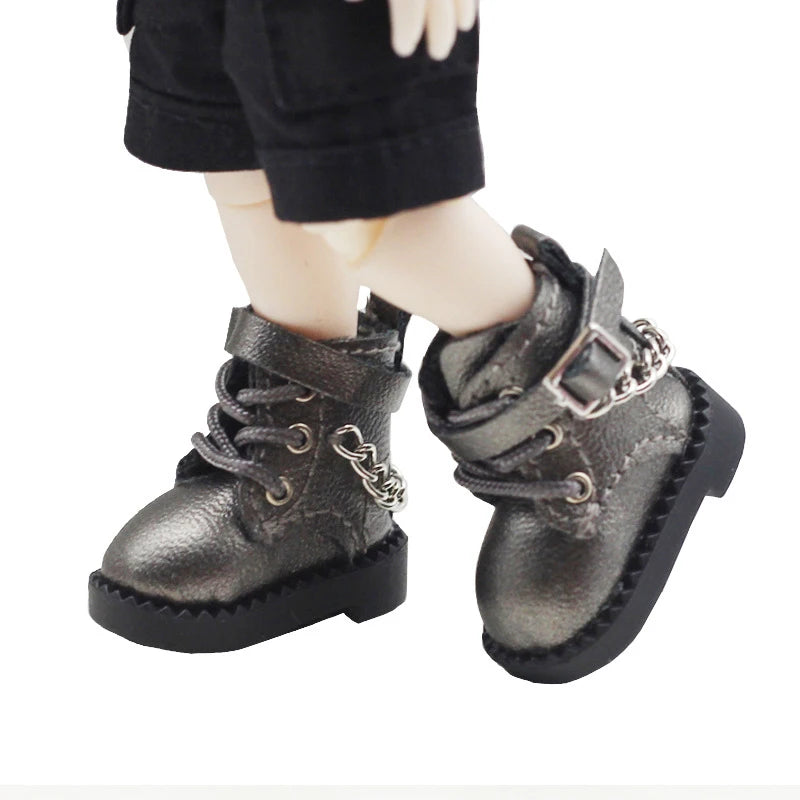 1 Pair Doll Shoes Lovely Chain Boots New Casual Hand-made Ob11 DOD 1/12 Bjd Doll Shoes Doll Accessories