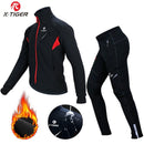 X-TIGER Radtrikot Winter Thermofleece Herren Fahrradbekleidung Winddichte Fahrrad Reflektierende Fahrradjacke Sportbekleidung