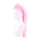 New Women long Oversized elastic satin Bonnet Sleeping Cap with Ribbon Breathable sleeping cap turban sleep Headwear Bandanas