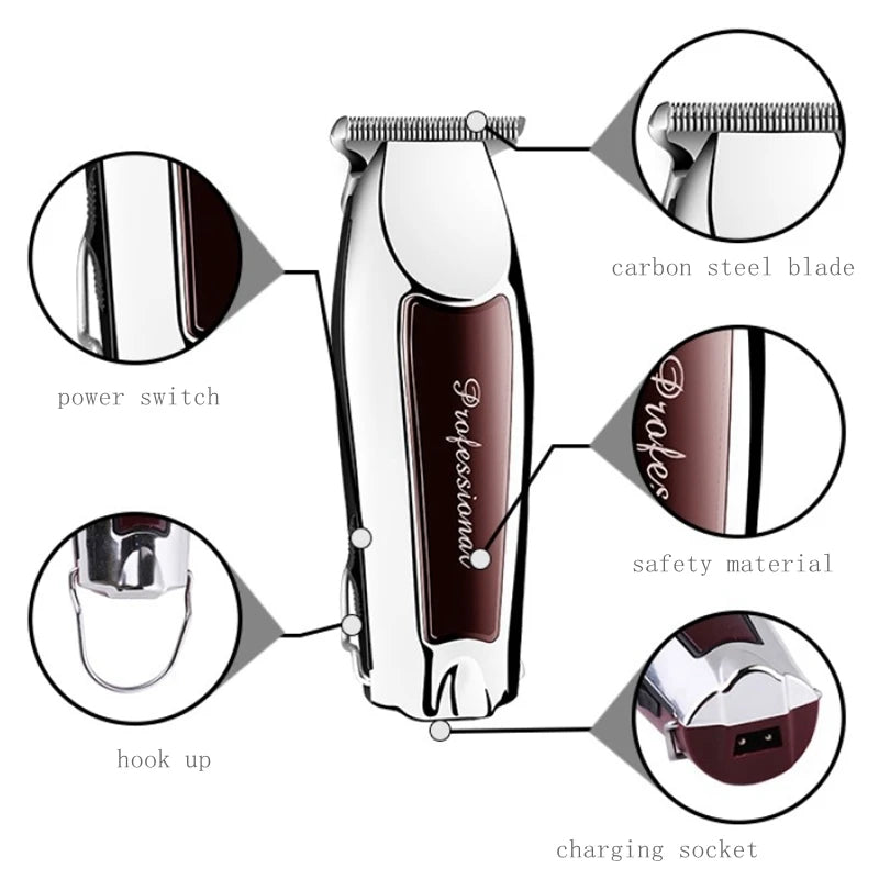 Kemei cordless professional hair clipper barber hair trimmer for men beard hair clipper electric haircut machine lithium battery