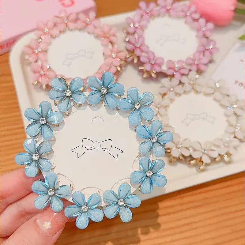 12PCS Flower Metal Barrettes Mini Clamps Hairpin Headdress Hair Styling Accessories Tool Women Girls Hair Clips