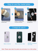 Magnetic Metal Phone Holder, Car Phone Mount, Universal Magnetic Phone Holder Stick-On, Suitable For All Smartphones