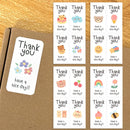100Pcs Cute Thank You Stickers for Small Business Cake Dessert Packaging Gift Sealing Decor Labels “Thank You Have A Nice Day ”