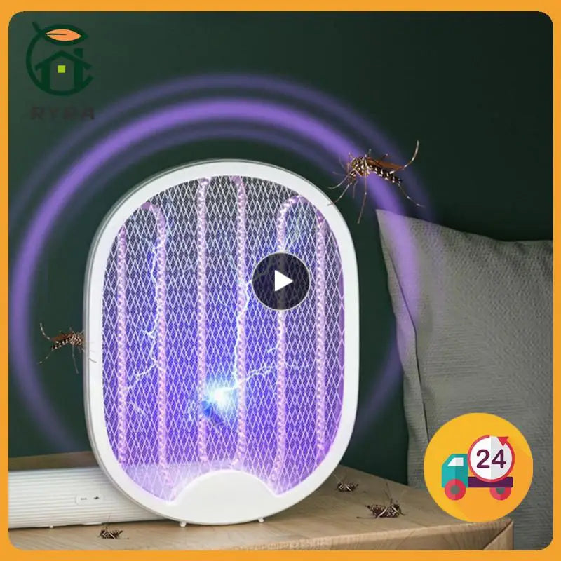 Foldable Electric Mosquito Killer Zapper USB Rechargeable Household Safety Fly Anti Mosquitos Swatter UV Repellent Lamp Racket