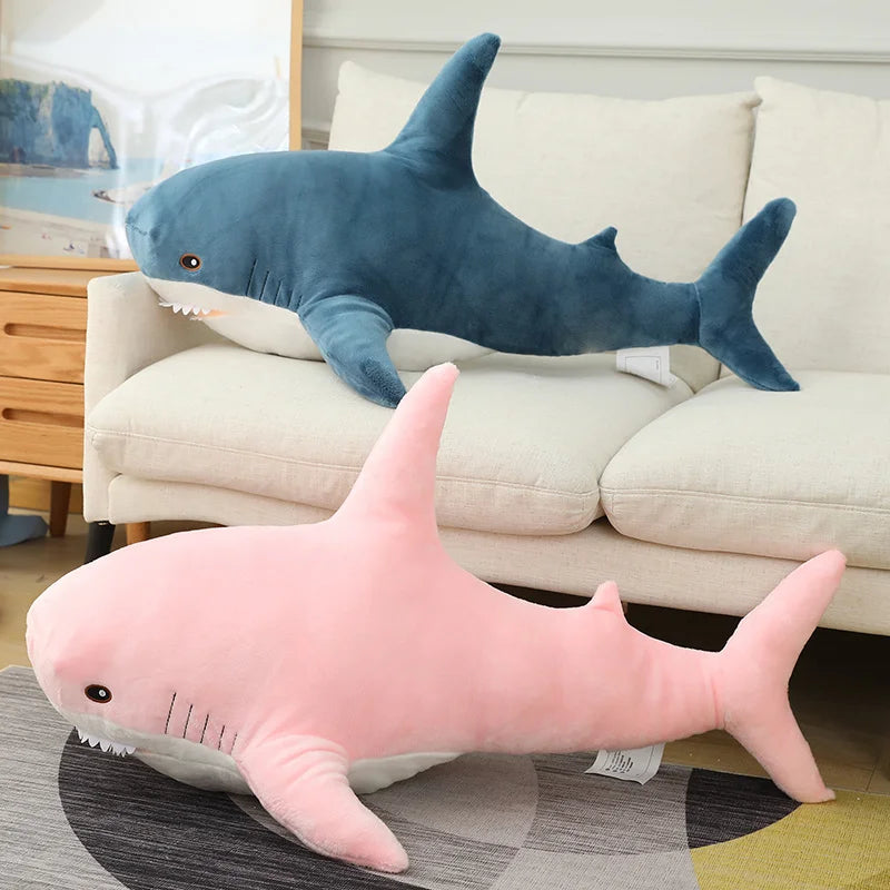 15-140cm Colorful Shark Plush Toy Blue/Pink/Grey Stuffed Animal Fish Soft Doll Whale Sleep Pillow Kawaii Gift for Kid Girl Boys