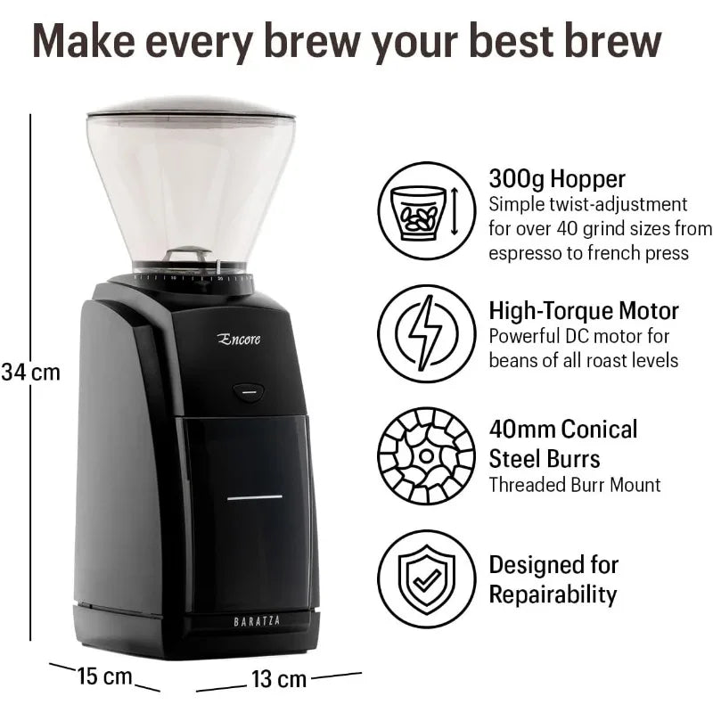 Baratza Encore Conical Burr Coffee Grinder (Black)