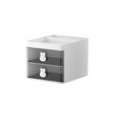 1PCS 2-laye Creative Pen Holder Transparent Drawer Rabbit Storage Box Children Girls Student Office Bedroom Desktop