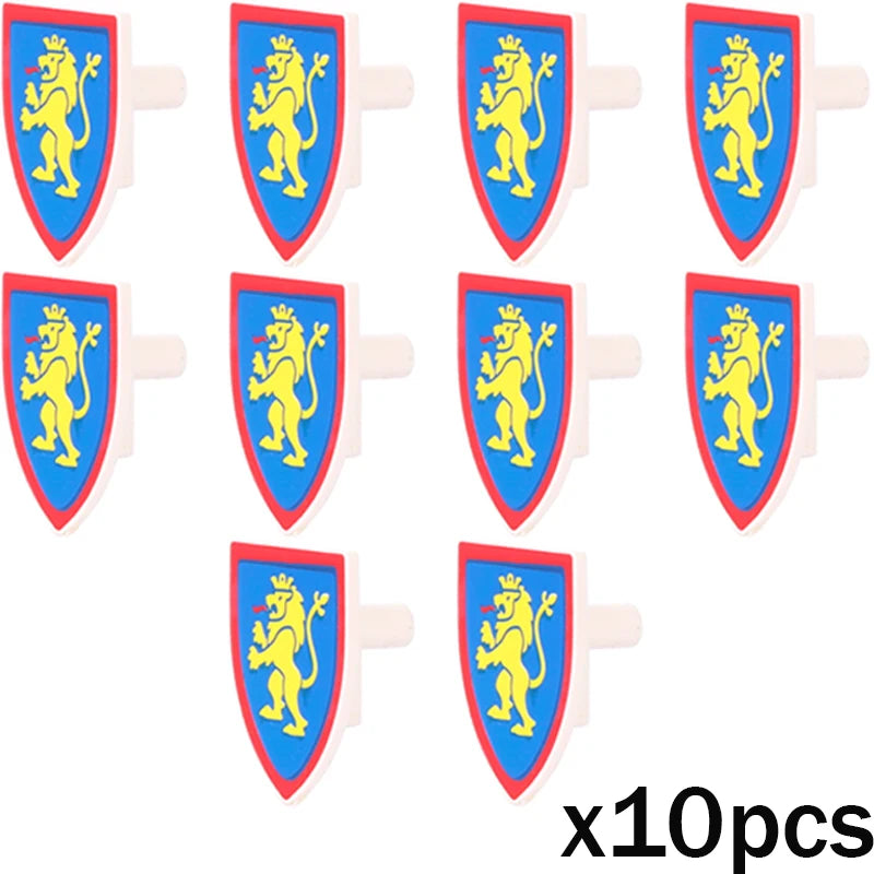 MOC Medieval Accessories Series Building Blocks Military Army Soldier Armour Shield Helmet Sword Crown Weapon Knight Bricks Toys