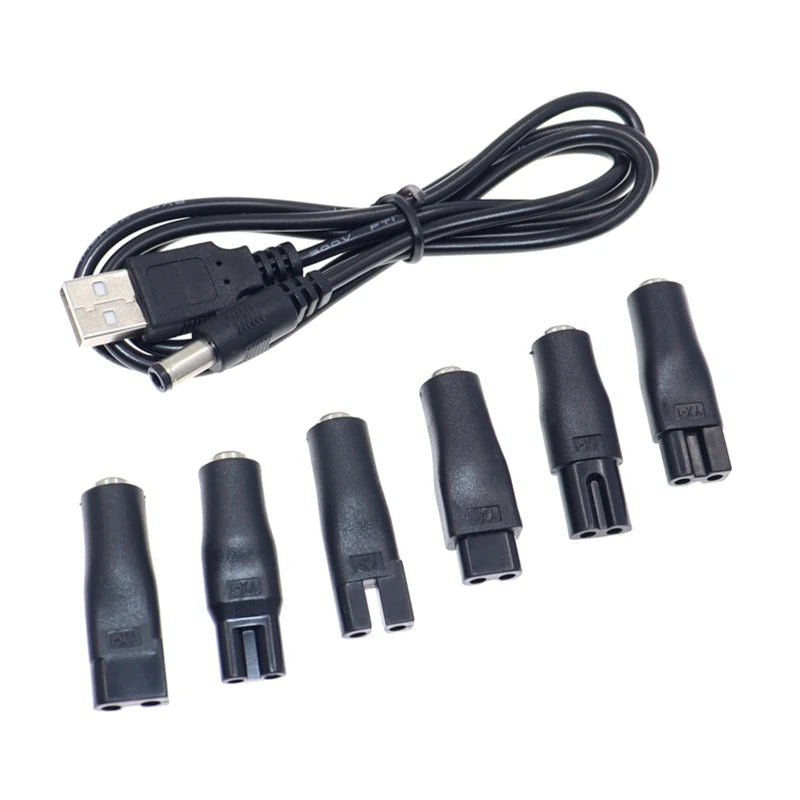 6 PCS/7 PCS /8 PCS  Power Cord 5V Replacement Charger USB Adapter Suitable for All Kinds of Electric Hair Clippers