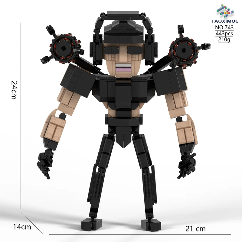 Skibidi Toilet Titan TV Man Speakerman Horror Game Bosses Camara Building Block Cartoon Doll Model Kids Birthday Halloween Gift