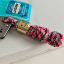 Titanium Zylindrisch Lächeln Gesicht Messer Perlen Geflochtenes Paracord Outdoor DIY Werkzeuge EDC Schlüsselband Anhänger Schlüsselringe Zubehör
