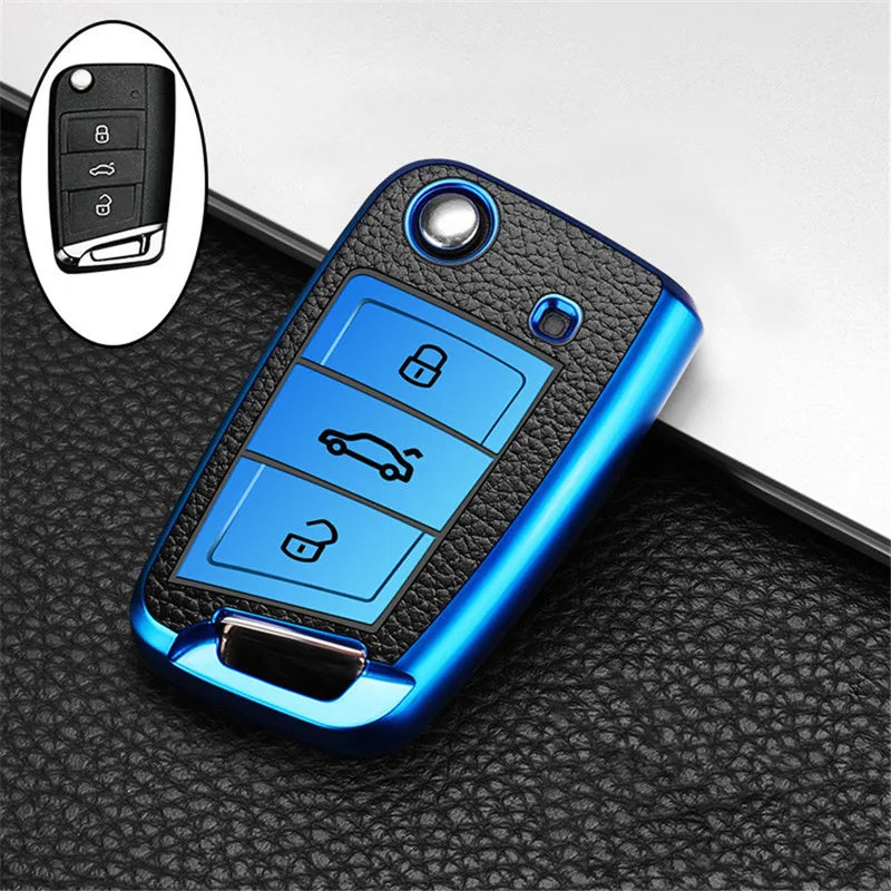 2021 New Soft TPU Car Key Case Cover For Volkswagen VW Golf 7 MK7 Tiguan mk2 for Skoda Octavia A7 Kodiaq 2017 2018 2019