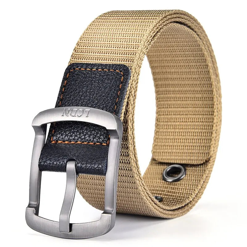 Men'S Belt Fashion Pin Buckle Canvas Belt Casual Women'S Belt Outdoor Climbing Sports Training Belt With Cargo Pants Jeans Belt