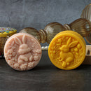 Easter Rabbit Silicone Soap Mold Bunny with Flower Round Silicone Molds Diy Cake Decorative Mousse Baking Tool Festival Gifts
