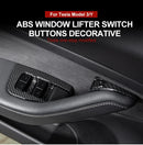 Window Lifter Switch Buttons For Tesla Model 3 Y Cover Trim Frame Sticker Carbon Fiber ABS LHDCar Interior Accessories 2017-2023