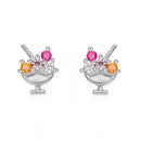TIANDE Gold Color Ice Cream Shape Stud Earrings for Women Color  Zircon Piercing Small Earrings 2023 Fashion Jewelry Wholesale