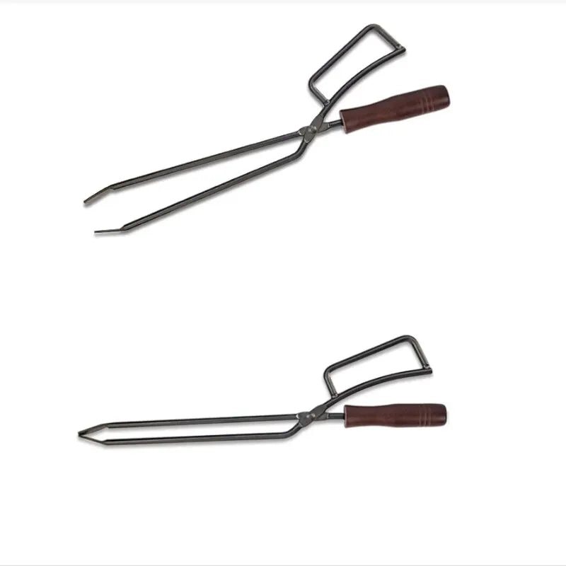 Spot Barbecue Carbon Clips Burning Tongs Charcoal Clips Duck Billed Carbon Tongs Non Hot Solid Wood Handle Carbon Clips