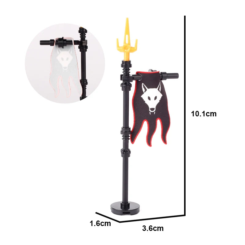 Medieval Castle Knight Figures Flag Building Blocks Ancient Holy Rome Military Army Soldier Weapons MOC Accessory Bricks Kid Toy