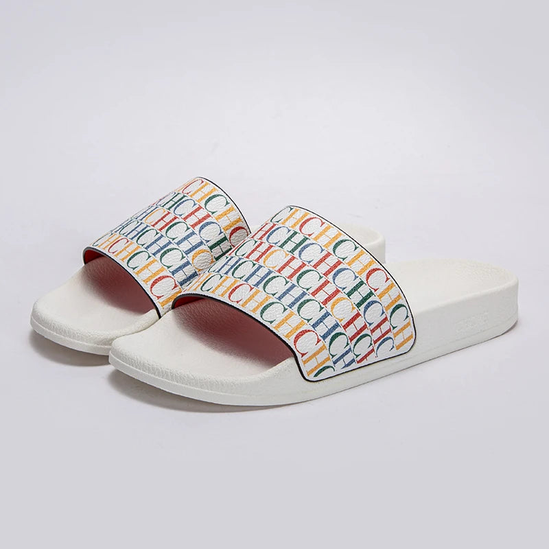 Unique Multi Style Letter Printed Women's Slippers with Exquisite Workmanship, Fashionable Simplicity, and High Quality