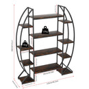 Large 5 Tier Metal Wooden Plant Stand Flower Display Shelf Living Room Bookshelf