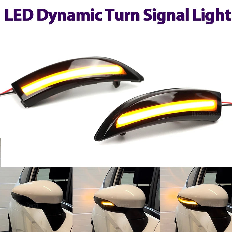 Smoked LED Dynamic Turn Signal Light Side Mirror Flashing Light for Ford Fiesta Mk7 2008-2017 for Ford B-Max